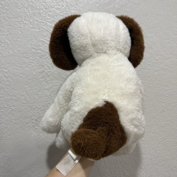 Animal Adventure Cream White PUPPY DOG 13" Plush Brown Ears Tail 2019 Stuffed - Picture 2 of 4